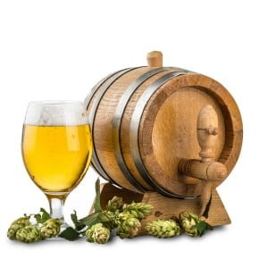 Photo of beer barrel used for the beer manufacturing business